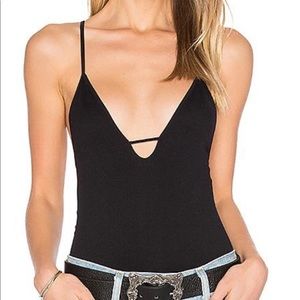 Free People Black Bodysuit